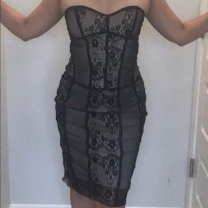 Marciano strapless black lace dress small